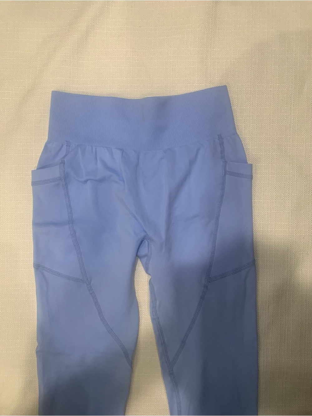 (NWT) High Waisted Periwinkle Blue Seamless Pocket Leggings Size - Picture 2 of 12